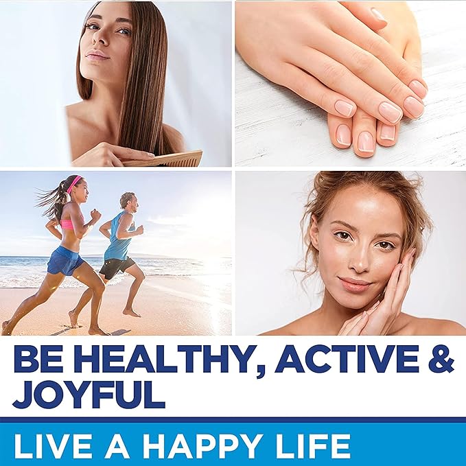 Biotin Keratin & Collagen Capsules - Made in USA - Natural Collagen, Keratin & Biotin for Hair Growth - Biotin & Collagen Vitamins with Multi Collagen Peptides for Hair Loss, Skin & Nails - 60 Caps