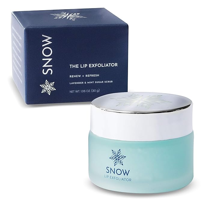 SNOW Lip Exfoliating Sugar Scrub - Lip Scrub Exfoliator for Plump & Soft Lips - Care Product with Jojoba Oil Moisturize Dry Lips Care Kit Essential Lavender & Mint