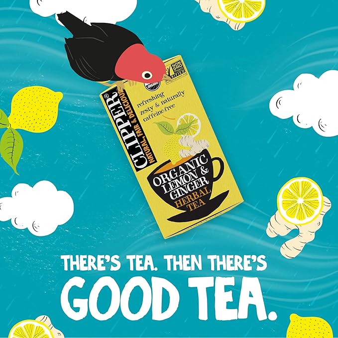 Clipper Tea Lemon & Ginger Teabags – Caffeine Free, USDA Organic, Great Hot or Iced – Aromatic, Natural, Fair & Delicious – 120 Tea Bags
