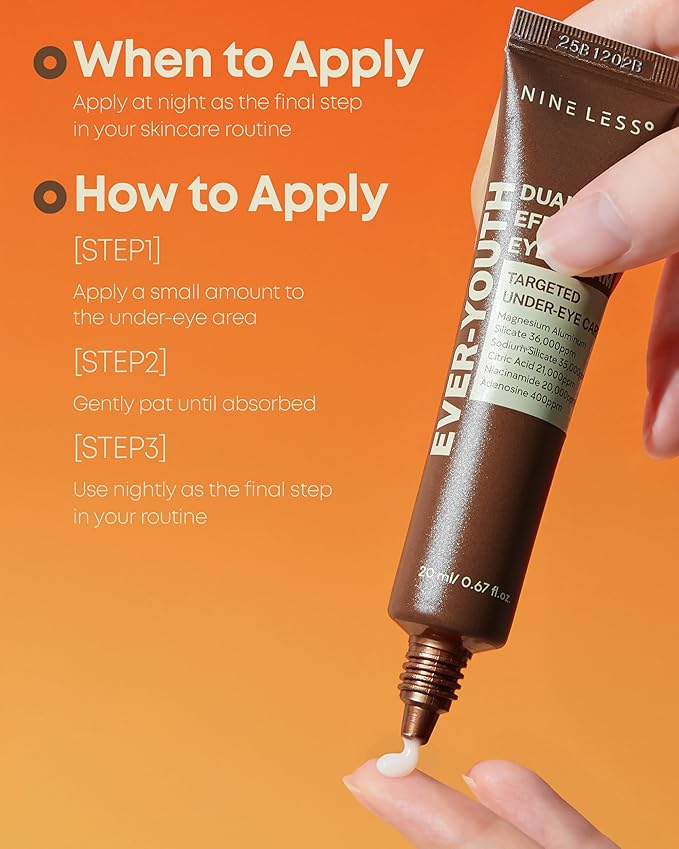 Ever-Youth Dual Effect Eye Cream Korean Skincare Instant Lifting Technology for Firm Eyes with Niacinamide Adenosine Hyaluronic Acid Ceramides for Fine Lines Bags Puffiness 0.5 fl oz