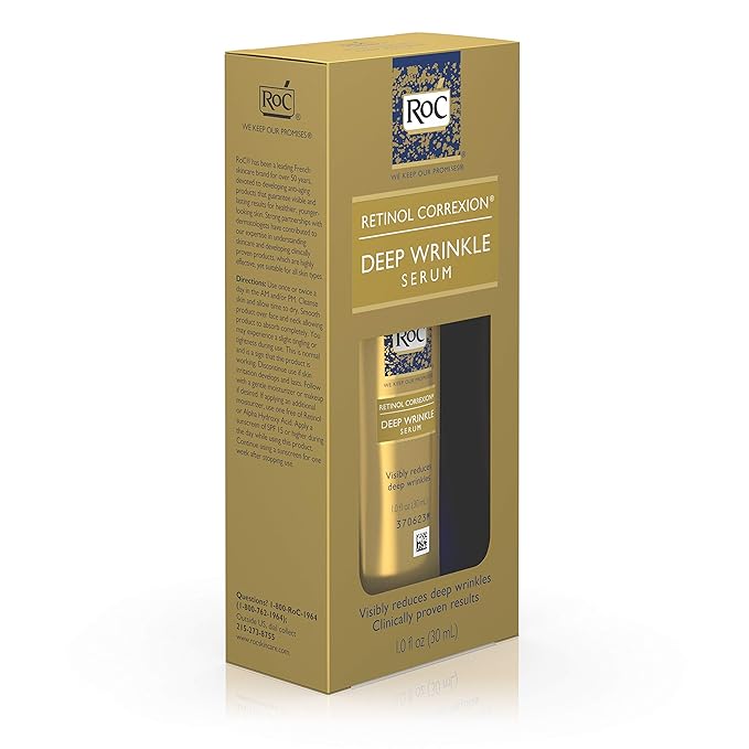 RoC Retinol Correxion Deep Wrinkle Facial Serum, Anti-Wrinkle Treatment Made with Retinol, 1 fl. oz