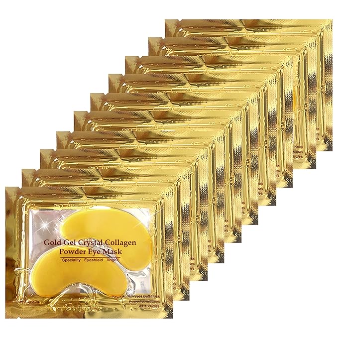 Under Eye Patches - 30 Pairs 24K Gold Moisturizing Under Eye Mask, Anti Aging Collagen Eye Masks Skincare Eye Patches for Puffy Eyes and Dark Circles, Gold