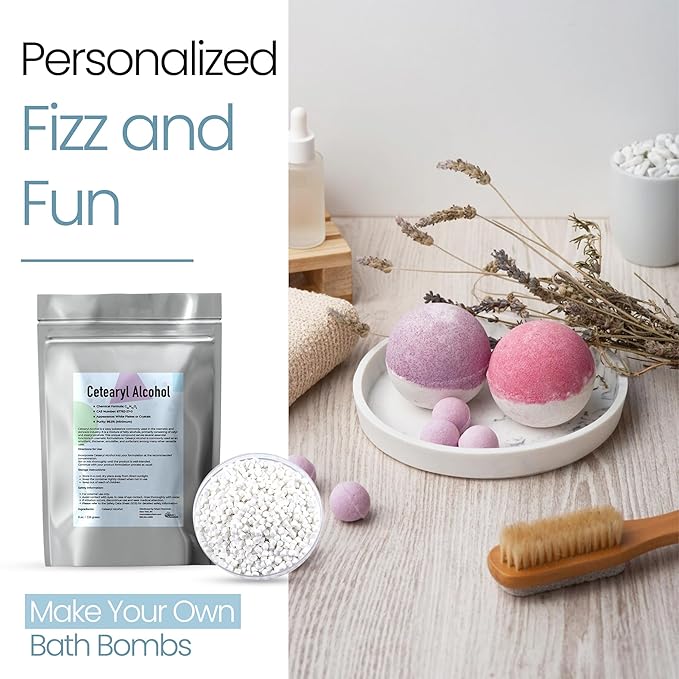 Cetearyl Alcohol Cosmetic Grade 8 Oz / 226 Grams - Cetearyl Alcohol Emulsifying Wax Organic for Body Butter, Cetearyl Alcohol Suitable for Making Conditioners, Scrubs and Creams by Talsen Chemicals