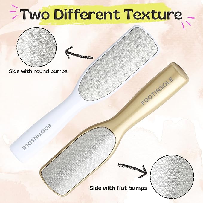 Professional Dual-Sided Foot File : The Essential Callus Remover for Effortlessly Smooth and Soft Feet (Gold)