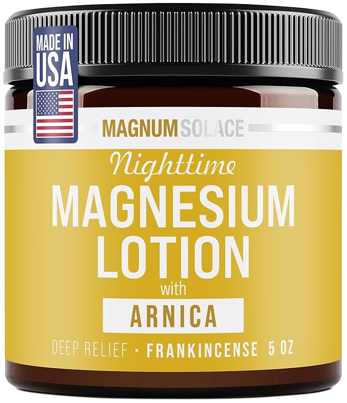 Nighttime Magnesium Lotion with Arnica – Soothing Relief & Relaxation, Highly Concentrated Magnesium for Muscles & Joints – Apply to Legs or Feet Before Bed – Skin-Friendly