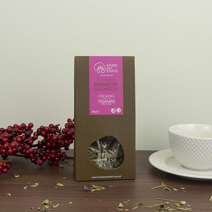Hands on Earth Organic Echinacea Tea 2x25g (0.88oz) / Loose Leaves/Serves 48 Cups (Pack of 2)