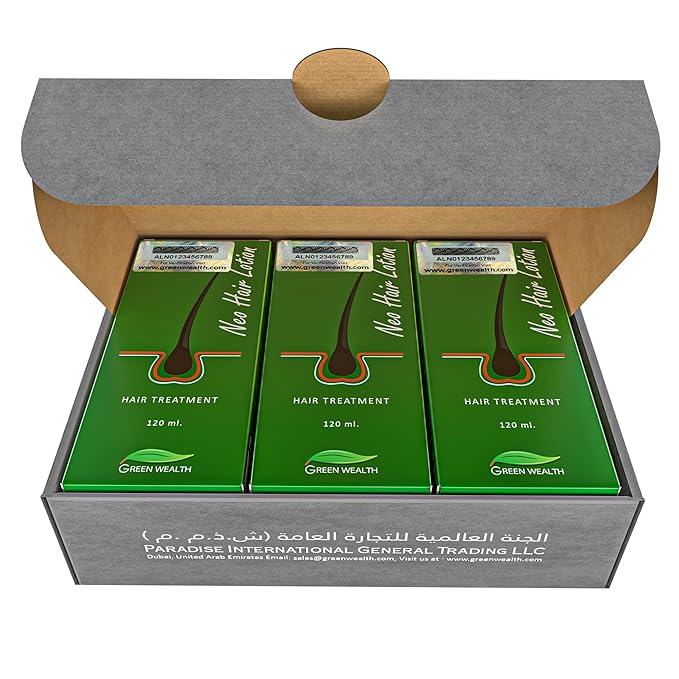 Neo Hair Lotion, 120 ml, Hair Regrowth Treatment Hair Growth Strengthens Damaged Hair Loss And Revitalizes Scalp Hair Care Pack of 3