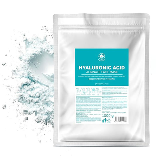 Name Skin Care Alginate Powder Face Mask with Hyaluronic Acid - 2.2lb, 40 Applications - Peel Off Korean Beauty Natural Fascial Skincare - Hydrating Moisturizing Exfoliating Brightening Peeling Kit