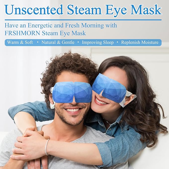 32 Packs Steam Eye Mask, Heated Eye Mask for Sleeping, Warm Compress for Eyes, Self Heating Disposal Eye Mask Comfortable Sleep Mask for Home, Office, Spa, Travel Essentials (Unscented)