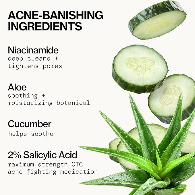 Pacifica Acne Defense Face Wash - Deep Pore Purifying Face Cleanser - w/ 2% Salicylic Acid, Pore Reducing Niacinamide & Inflammation Reducing Cucumber - for Sensitive Skin Vegan Dermatologist Tested