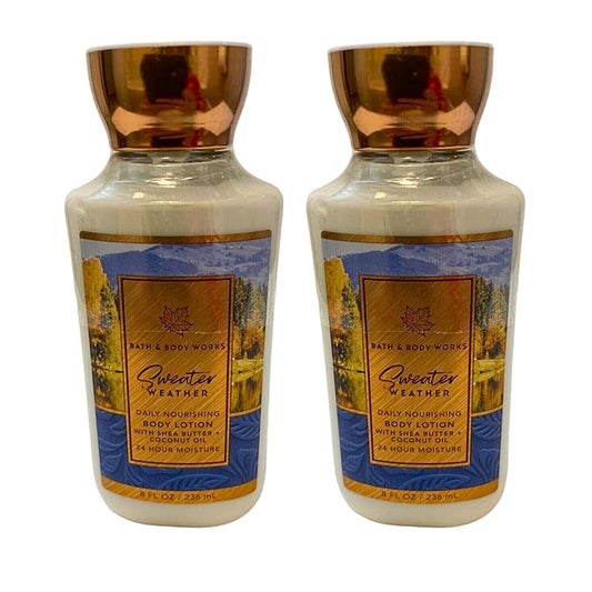 Bath and Body Works Body Lotion, Set of 2, 8oz Each (Sweater Weather)