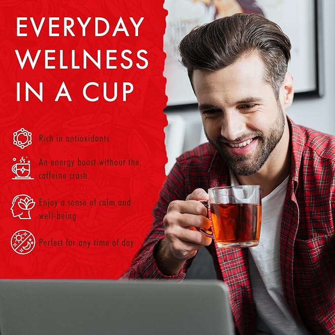 Hawaiian Natural Tea Hibiscus Flavored Organic Herbal Tea - Caffeine Free All Natural For Wellness, Perfect Daily Cup & Gift - 120 Bags