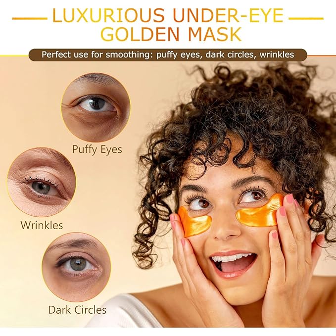 Under Eye Patches for Puffy Eyes and Dark Circles, 20 Pairs Eye Mask with Hyaluronic Acid & Collagen, Anti Wrinkle Patches for Nourishing, Moisturizing, Fine Lines Eye Care Treatment