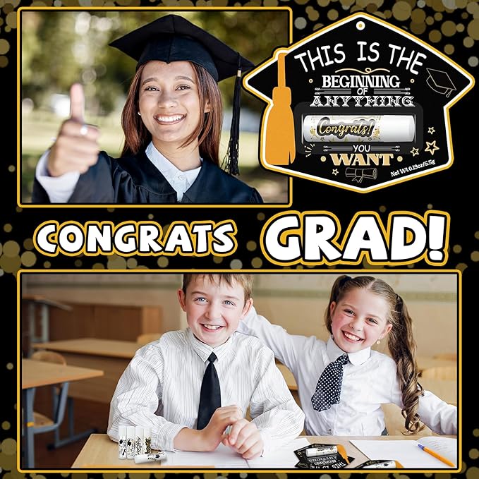 30 Pcs Graduation Party Gifts Lip Balms Bulk Class of 2025 Graduation Cap Lip Balm Gifts School College Inspirational Graduation Gifts for Students Her Him Women Men Friends Classmates