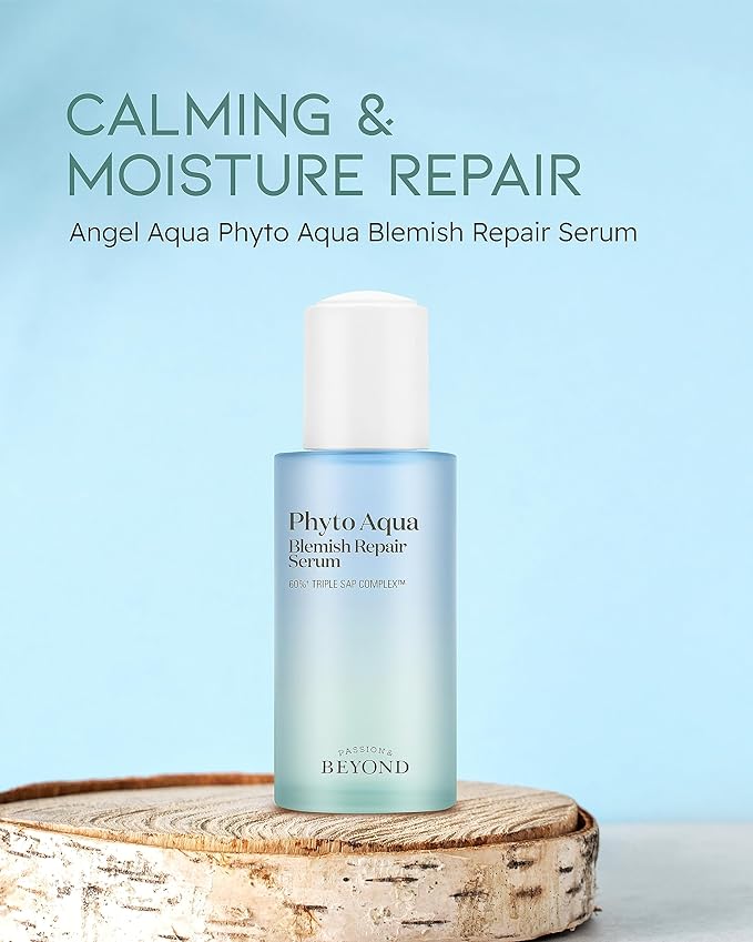 BEYOND Phyto Aqua Repair Face Serum (1.35 fl oz) & Angel Aqua Moisture Skincare Set (11.2fl oz, 3-Piece Set) - Vegan Formula Korean Skin Care