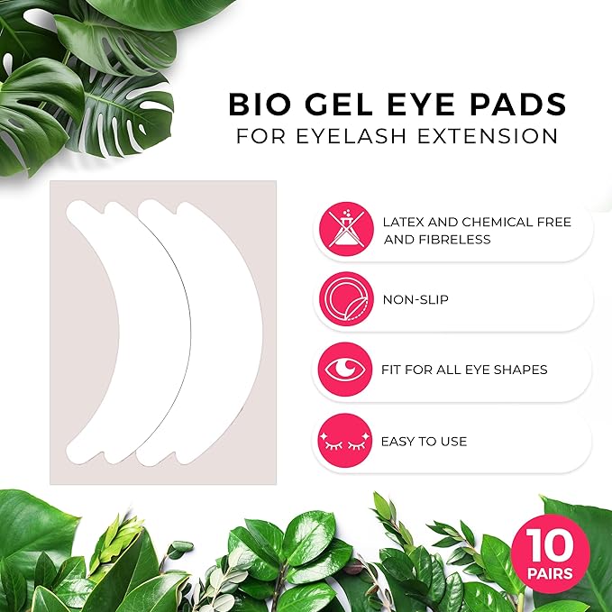 LLBA Biogel Eye Pads for Lash Extensions, Soft Sticky Under Eye Patches for Sensitive Skin, Eyelash Perm Lamination, Lash Extension Remover Supplies (10 Pairs, Style 3)