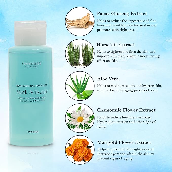 Distinction Firmalift Instant Firming Face Lift Powder & Activator Combo - Anti Aging to Tighten & Tone Skin for a Radiant & Youthful Glow - Great for Fine Lines Wrinkles