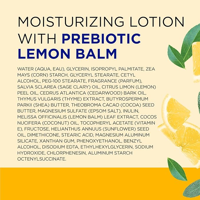 Dr Teal's Body Lotion, Lemon Prebiotic Lemon Balm & Essential Oils, 18 oz (Pack of 3)