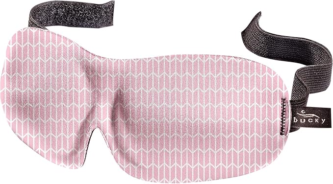 Bucky 40 Blinks No Pressure Printed Eye Mask for Travel & Sleep, Pink Chevron, One Size
