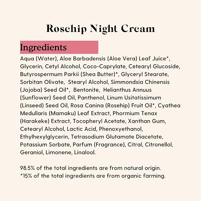 Essano Rosehip Oil Retinol Night Cream, Skin Care Face Moisturizer with Hyaluronic Acid, Natural Face Cream to Support Appearance of Fine Lines & Wrinkles & Long Lasting Moisture, Cruelty Free, 50g