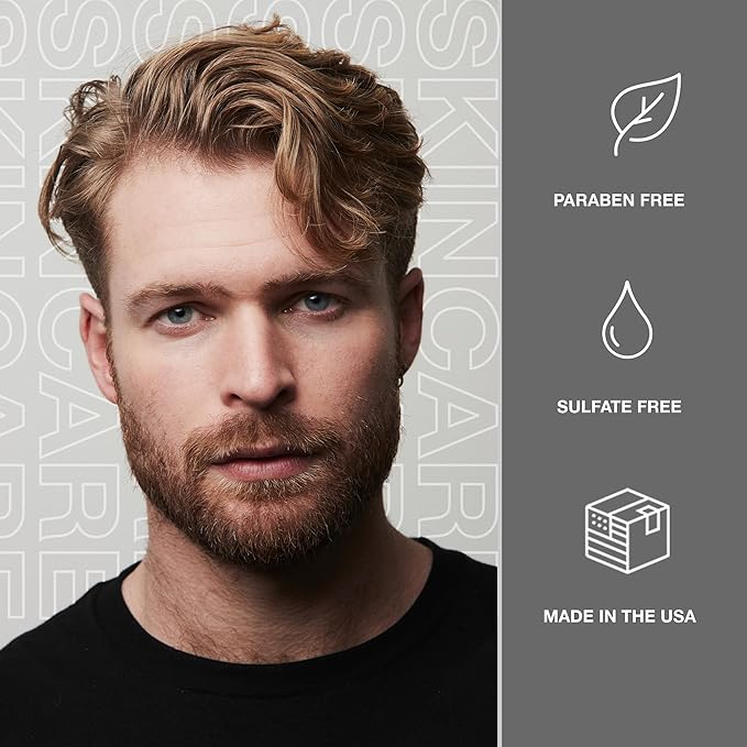 CRVFT 2-Step Men’s Facial Care Kit | Aloe Vera Face Wash 3oz | Hyaluronic Moisturizer 1oz | 2 Piece Complete Daily Face Care Routine | Look + Feel Your Best [Scented]