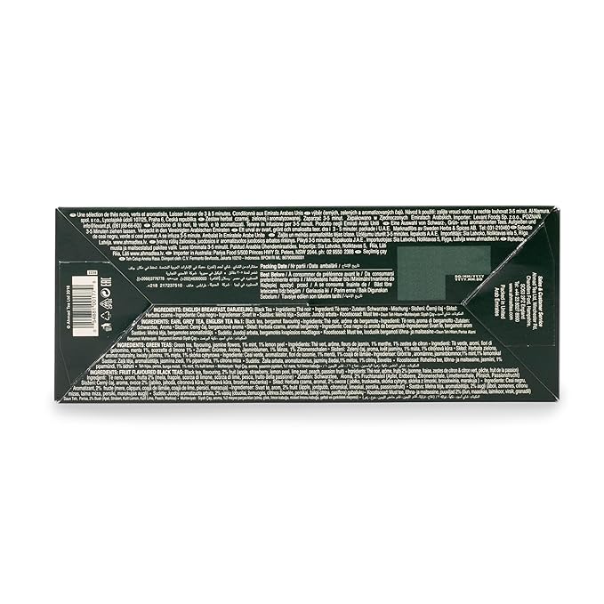 Ahmad Tea Variety Gift Box, 60 Foil Enveloped Teabags, Twelve Teas, 1 Count