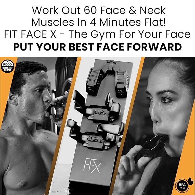 WORLDS FIRST FACE SCULPTING GYM -4 Tools Working Out Over 60 Face Muscles/Face Lift In a Box/Fully Sculpt Your Cheeks, Neck, Jowls, Jawline, lips, Chin & Neck. NEVER-SKIP-FACE-DAY