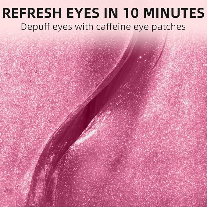 Dr. Pure Under Eye Patches for Puffiness: Caffeine Eye Mask for Dark Circles and Puffy Eyes with Niacinamide Hyaluronic Acid - Smooth Wrinkles Reduce Eye Bags Undereye Gel Pad (50 Pairs)