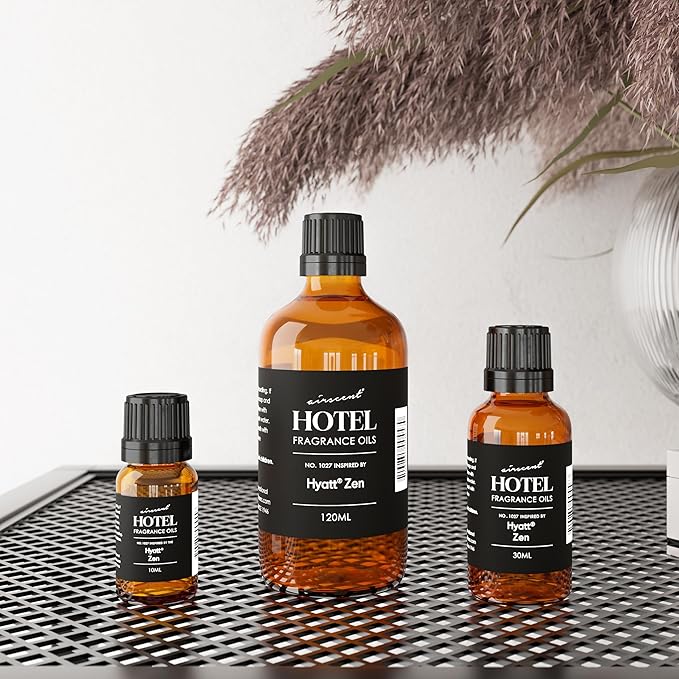 AirScent Hotel Diffuser Oil Inspired by The Hyatt Zen Hotel Scent - Premium Fragrance Oil No. 1027 for Ultrasonic and Waterless Diffusers and Crafting - 120 mL, 4 fl oz Glass Bottle with Dropper