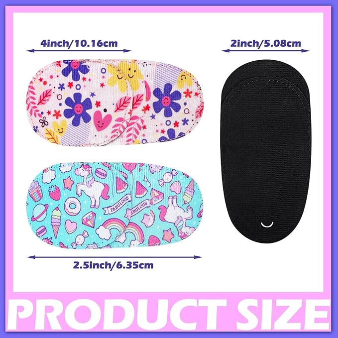 Newcotte 12 Pcs Eye Patch for Kids Toddler Reusable Adjustable Girls Boys Eyepatch for Glasses Left or Right Eye Patch, Assorted Patterns(Graceful)