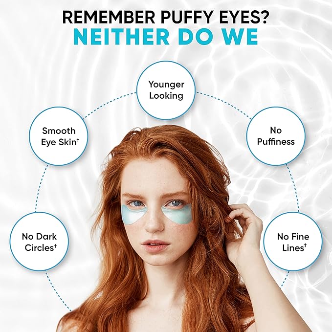 Under Eye Patches for Puffy Eyes, Dark Circles, Dull Skin - Natural Moisturizing Support - Help with Wrinkles and Fine Lines - Under Eye Mask with Hyaluronic Acid, Collagen, Caffeine - 30 Pairs