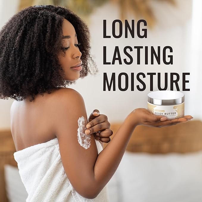 Natural Elephant Body Butter with Shea Butter, Dead Sea Minerals & Vitamin E - Luxurious Moisturizer, Hydrating Cream, Cruelty-Free, Paraben-Free, 9 oz (Vanilla)