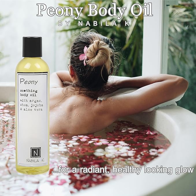 Peony Body Oil, 9 oz Moisturize & Nourish with Argan & Coconut Oil - Vitamin C Enriched - Naturally Derived, Vegan-Friendly