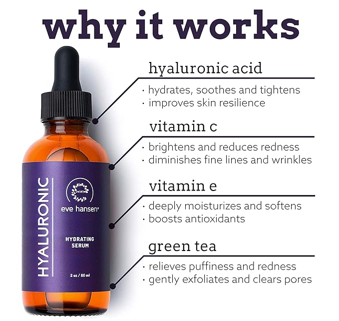 Eve Hansen Full-Size Anti-Aging Serum Set with Hyaluronic Acid, Vitamin C, and Retinol Serums for Improved Appearance of Wrinkles and Fine Lines, Dark Spots, and Skin Firmness 3 x 2 oz