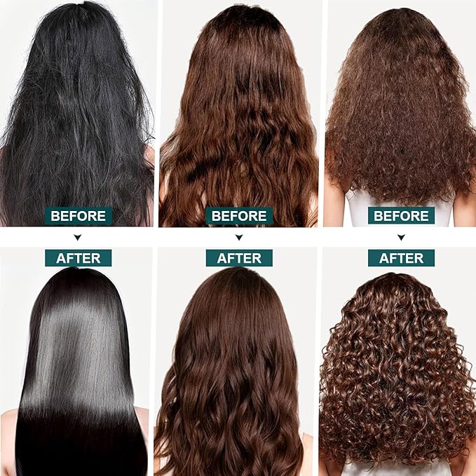 Hair Mask for Damaged Hair, Rosemary Keratin Collagen Deep Repair Conditioning Hydrating Hair Mask for Dry Damaged Frizzy Hair 10.15oz 300ml