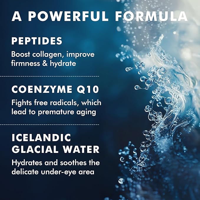 skyn ICELAND Hydro Cool Firming Under Eye Patches with Peptides and Coenzyme Q10 Instant Cooling Relief for Tired Puffy Eyes, 4 Pairs