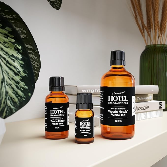 AirScent Hotel Diffuser Oil Inspired by Westin White Tea Hotel Scent - Fragrance Oil No. 1012 for Ultrasonic and Waterless Diffusers and Crafting - 10 mL, 0.34 fl oz Glass Dropper Bottle