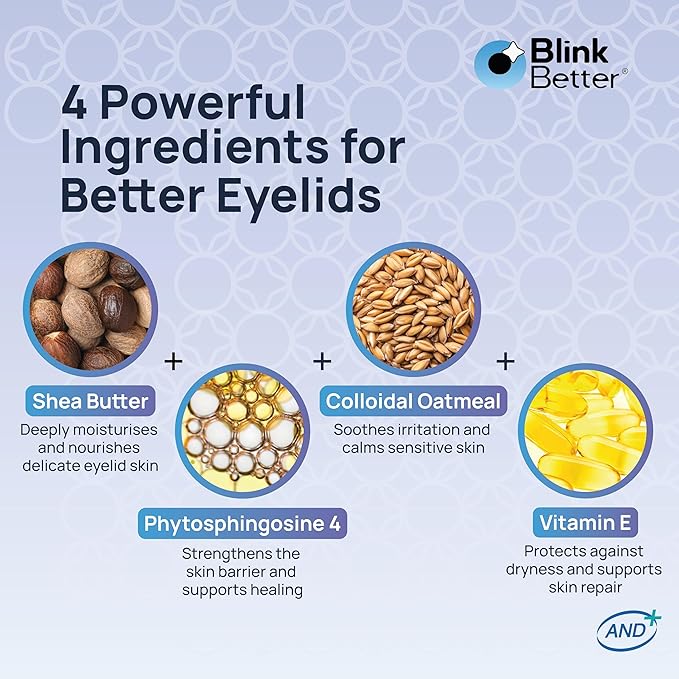 BetterLids Eyelid Ointment – Intense Oat Complex with Shea Butter & Panthenol - Hydrates, Nourishes & Soothes – Moisturizing Care for Dry, Itchy, Red, Sensitive, Flaky Skin Around the Eyes - 0.35 oz