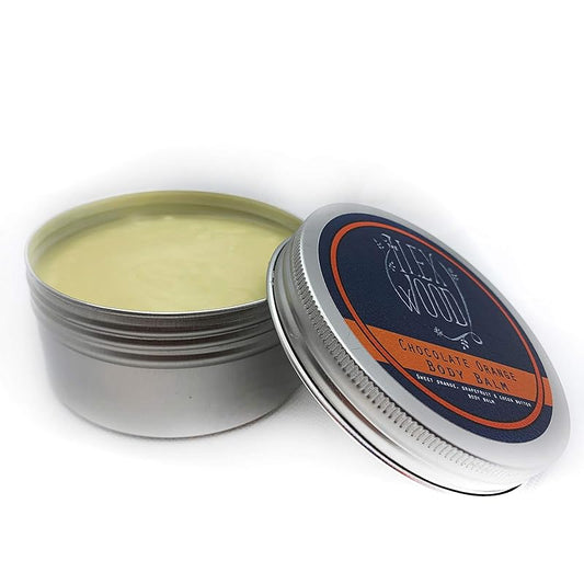 The Ilex Wood - Chocolate Orange Body Balm. Orange and Cocoa Butter Vegan Body Balm. 100% Natural Moisturising Body Butter Cream. - 250ml (8.45 fl oz)