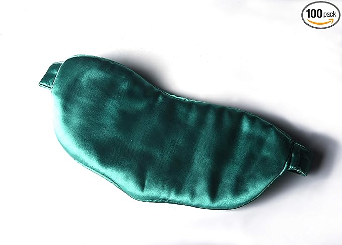 Silk Heated Sleep Eye Mask for Dry Eyes - Stye Treatment Graphene Eye Patches Hot Compress for Eyes, Relieves Dark Circles and Under-Eye Puffiness Belpharitis, Breathable eyeshade for Women Green