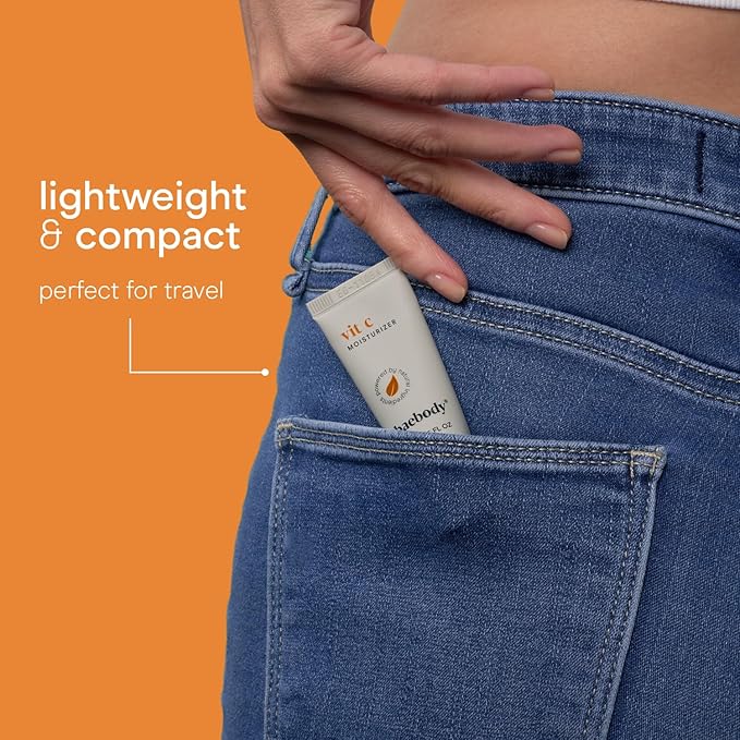 Baebody Made in USA Vitamin C Face Moisturizer - Travel Size Brightening Vitamin C Cream Moisturizer with Jojoba Oil - Anti Aging and Hydrating (0.5 fl oz/15 ml)