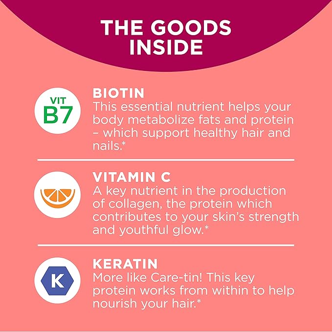 OLLY Ultra Strength Hair Softgels, Supports Hair Health, Biotin, Keratin & Undeniable Beauty Gummy, for Hair, Skin, Nails, Biotin, Vitamin C