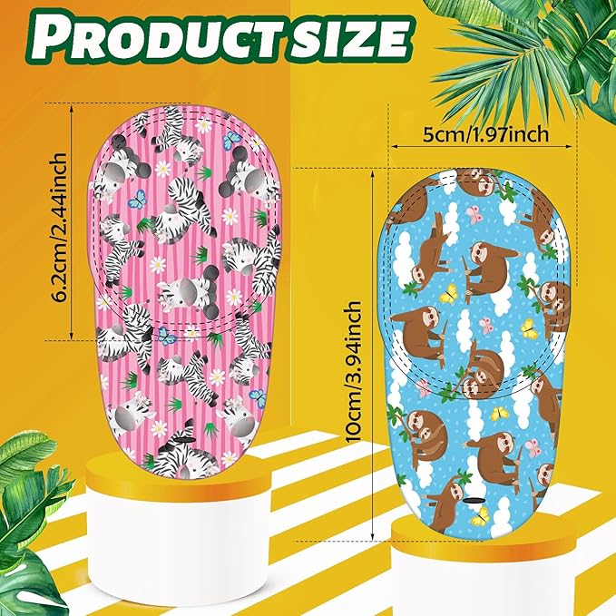 Newcotte 12 Pcs Eye Patch for Kids Toddler Reusable Adjustable Girls Boys Eyepatch for Glasses Left or Right Eye Patch, Assorted Patterns(Jungle Animal)