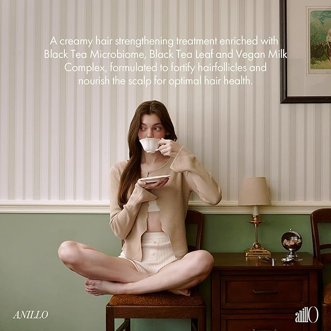 Black Tea Vegan Hair Mask – Nourishing Scalp Treatment, Strengthens Scalp Barrier with Amino Acids, Woody Scent, Paraben & Sulfate Free (5.07 fl. oz)