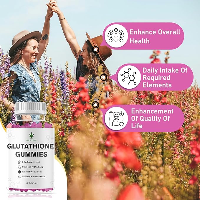 Glutathione Gummies - Skin Whitening Supplement for Women & Men Non-GMO Gluten-Free Glutathione Collagen Glow Gummies for Hair Skin Nails Muscle & Joint (1)