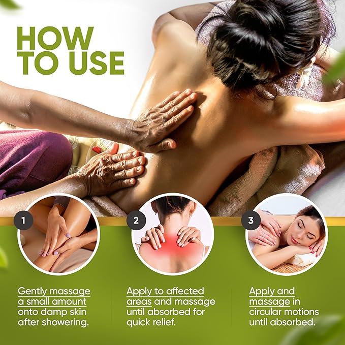 Arnica Sore Muscle Massage Oil – 100% Pure & Natural - Massage Therapy for Muscles & Joints – Body Oil Infused with Arnica Extract, Lavender Oil, Peppermint Oil & Chamomile Oil – 8 FL OZ