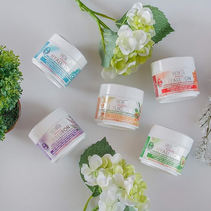 Hyaluron, Retinol, Caviar and Red-Grape Anti-Wrinkle Lifting Day and Night Cream - Anti-Aging Face Moisturizer with Hyaluronic Acid fo Ages 50 to 65+ (50ml)