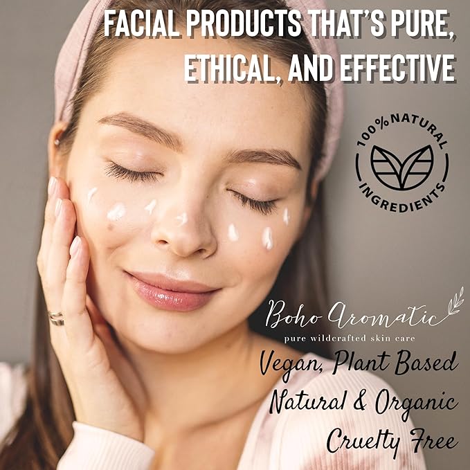 Natural Skincare Gift Set for Women – Hydrating Face Cleanser, Moisturizer & Eye Cream – Clean Beauty Facial Kit with Botanical Ingredients – Perfect Self Care or Birthday Gift by Boho Aromatic