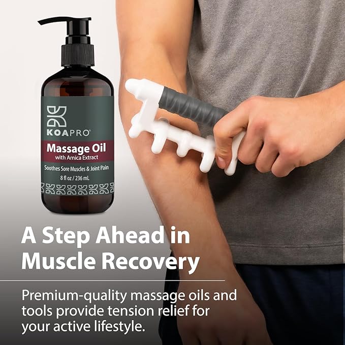 KOAPro Massage Oil for Massage Therapy 2 Pack - Lavender Massaging Oil for Muscle Relaxing, Premium Arnica Massager Oil for Pain Relief, Natural Anti Cellulite Extract for All Skin Types 8 Fl Oz