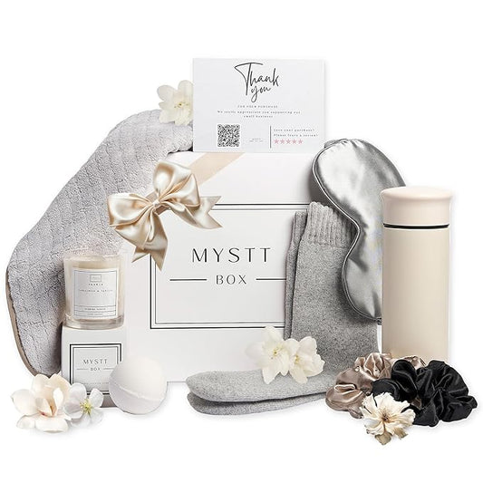 Self Care Spa Gifts for Women, Deluxe Spa Wellness Gifts for Thank You or Any Occasion, Gift-Ready Self Care Package for Women, Womens Christmas Gifts with Thermos, Bath Bomb & More